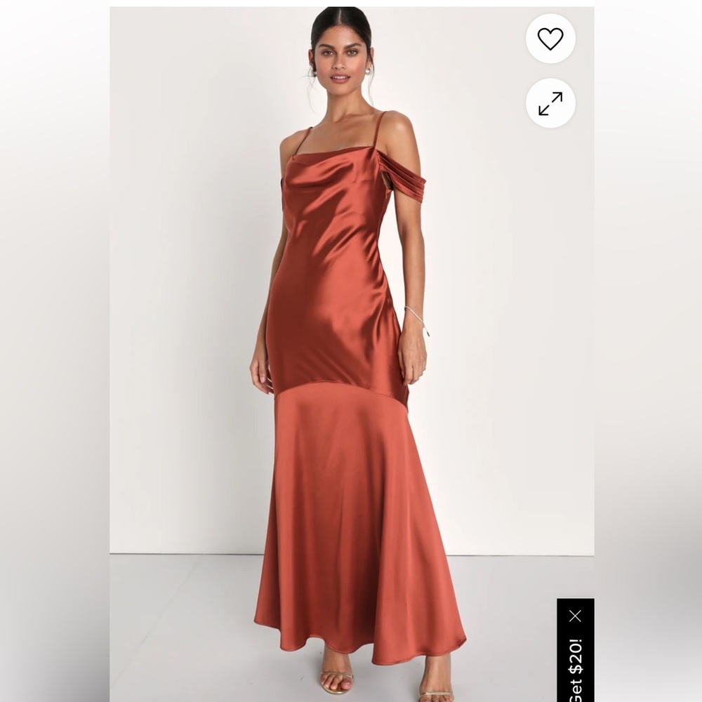 WORN ONCE. rust/orange dress